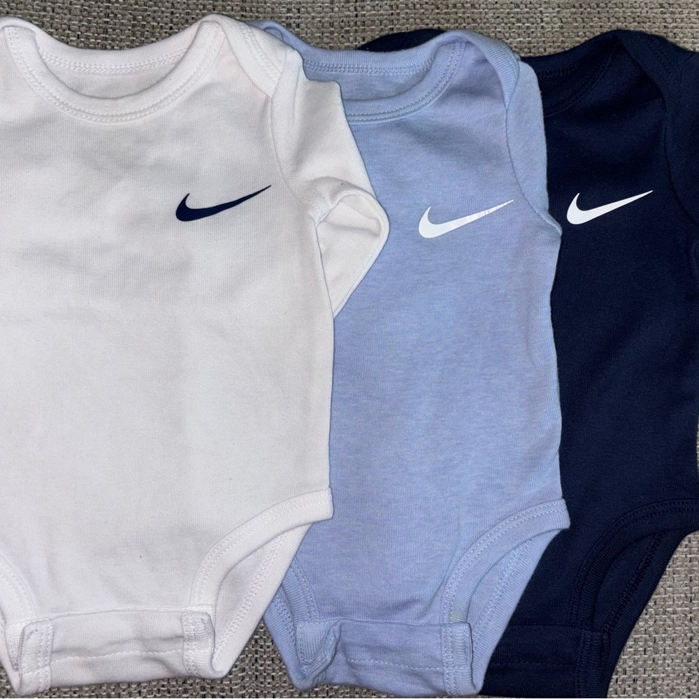 Nike Kids One Piece Set - White, Blue, and Navy